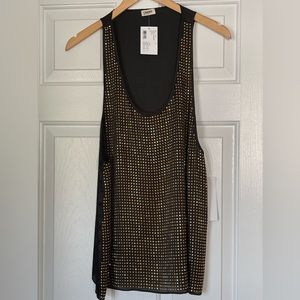 L’Agence gold studded tank top
